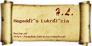Hegedűs Lukrécia névjegykártya