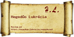 Hegedűs Lukrécia névjegykártya