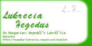 lukrecia hegedus business card